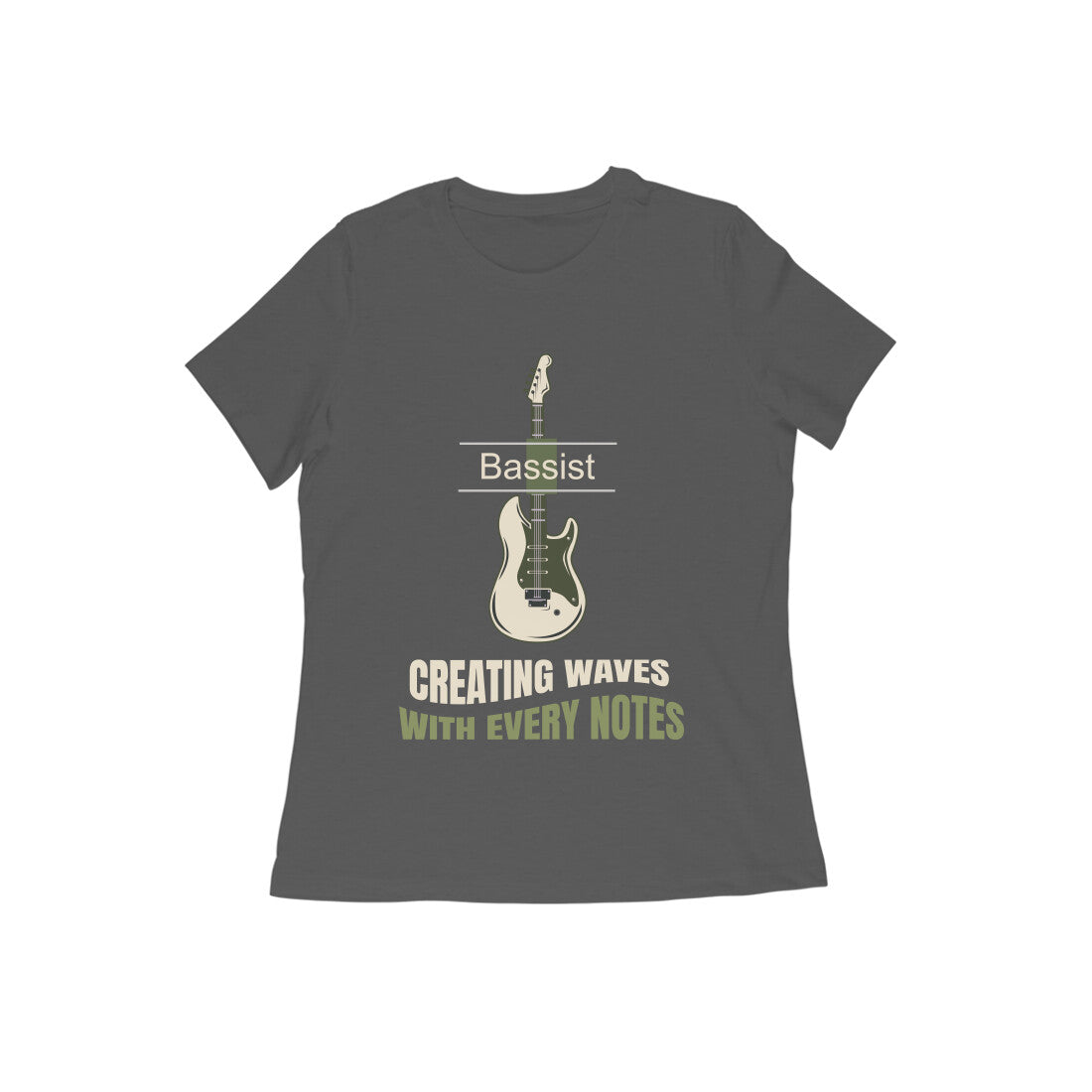 Bass Guitar Printed T-shirt for Women