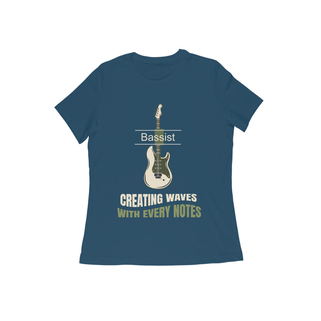 Bass Guitar Printed T-shirt for Women