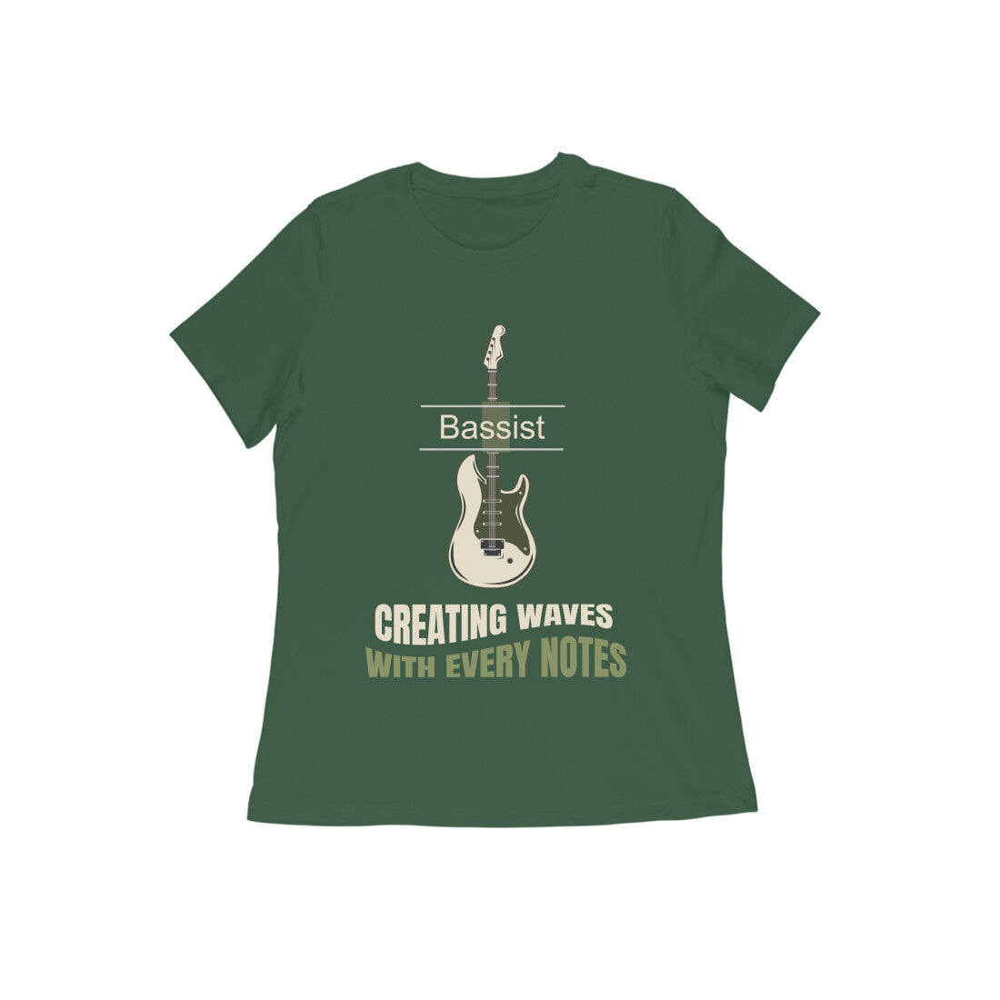 Bass Guitar Printed T-shirt for Women