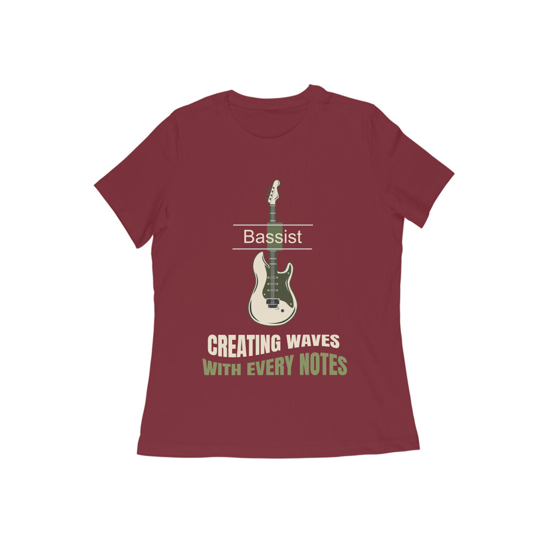 Bass Guitar Printed T-shirt for Women