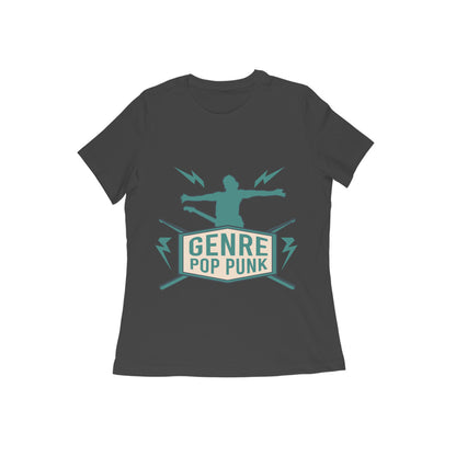 Round Neck Pop Punk Printed T-shirt for Women