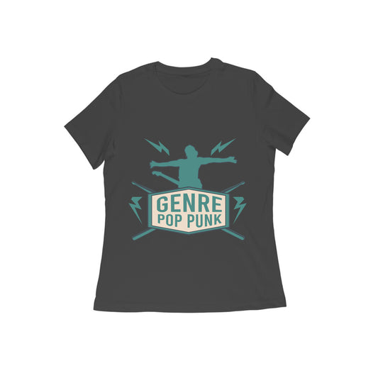 Round Neck Pop Punk Printed T-shirt for Women