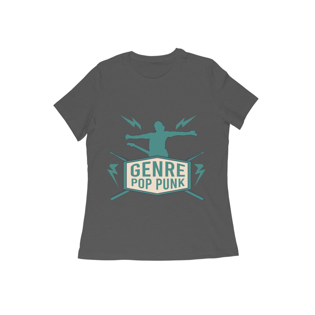 Round Neck Pop Punk Printed T-shirt for Women