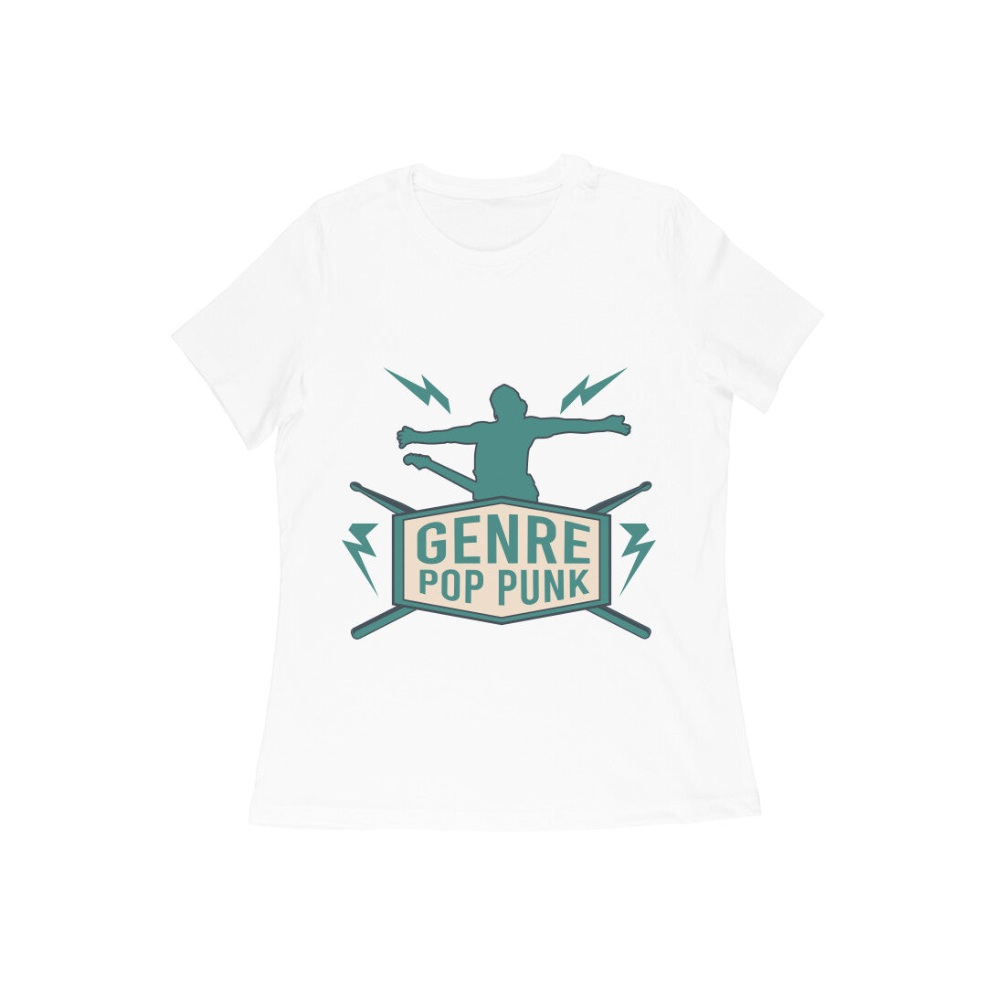 Round Neck Pop Punk Printed T-shirt for Women