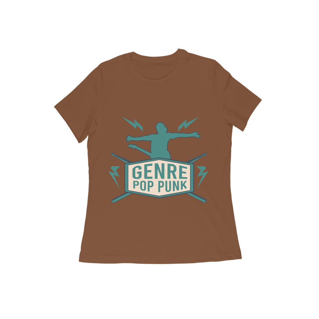 Round Neck Pop Punk Printed T-shirt for Women