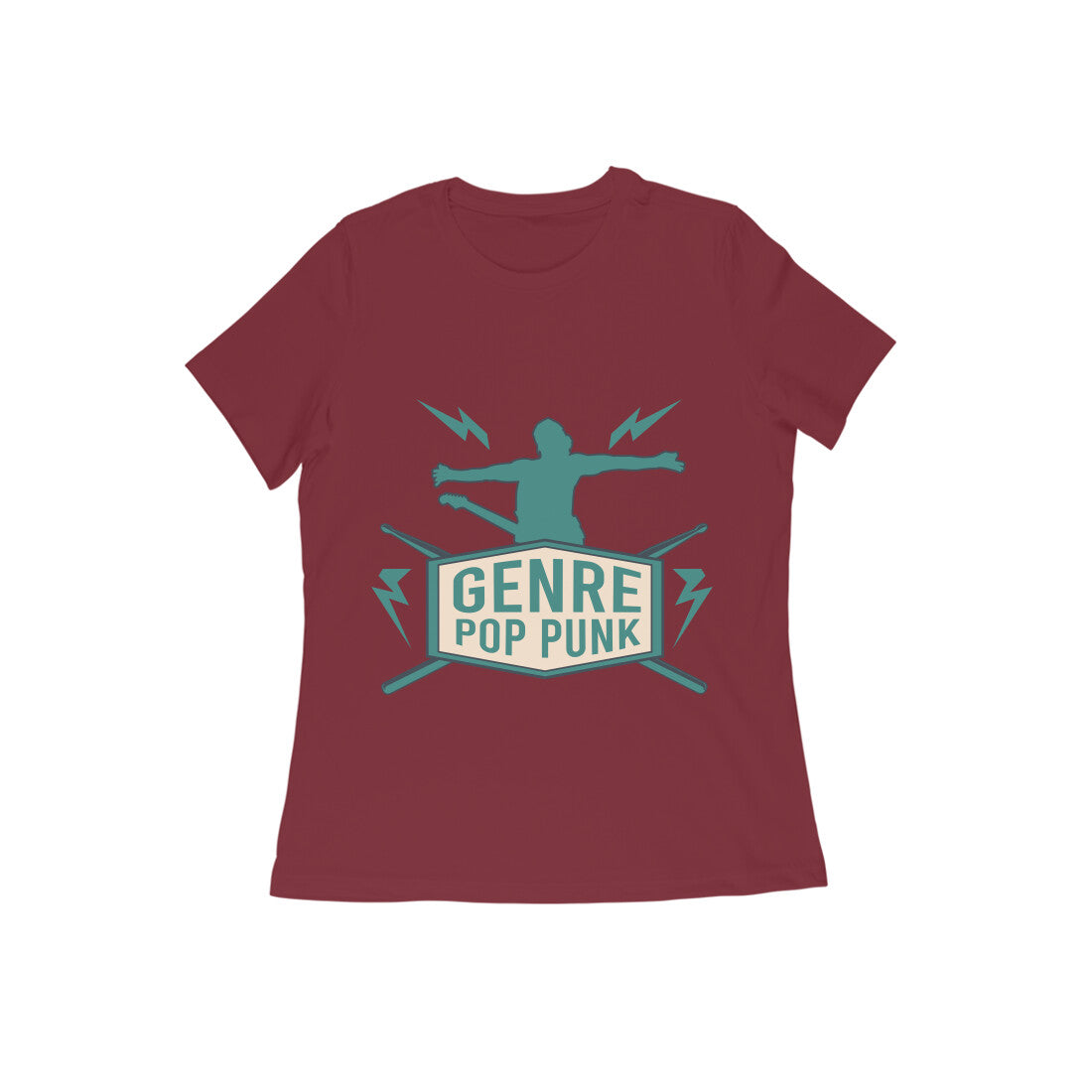 Round Neck Pop Punk Printed T-shirt for Women