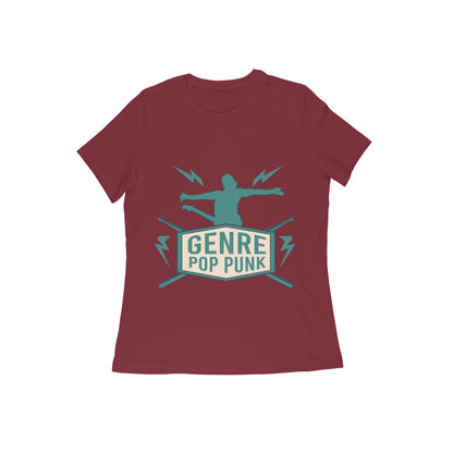 Round Neck Pop Punk Printed T-shirt for Women