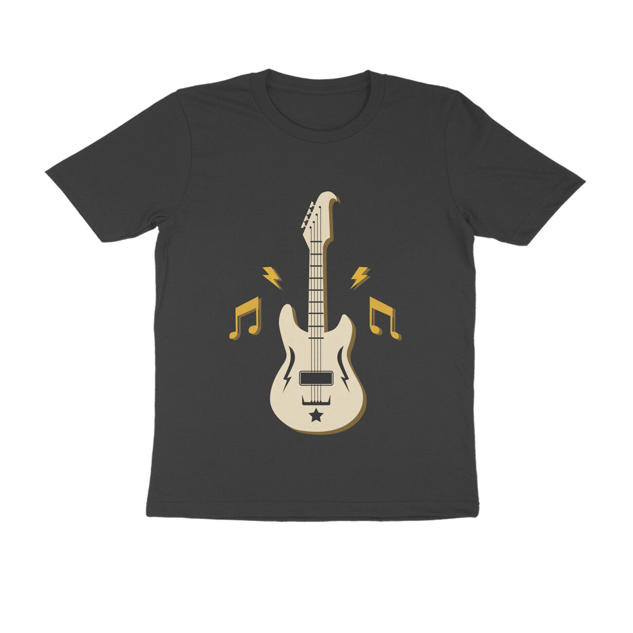 Round Neck Guitar Printed T-shirt for Men