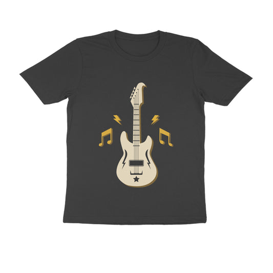 Round Neck Guitar Printed T-shirt for Men