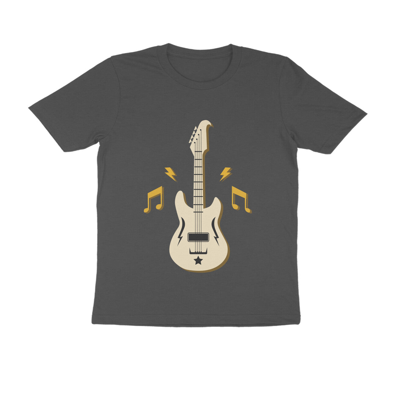 Round Neck Guitar Printed T-shirt for Men