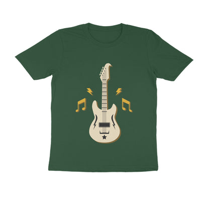 Round Neck Guitar Printed T-shirt for Men