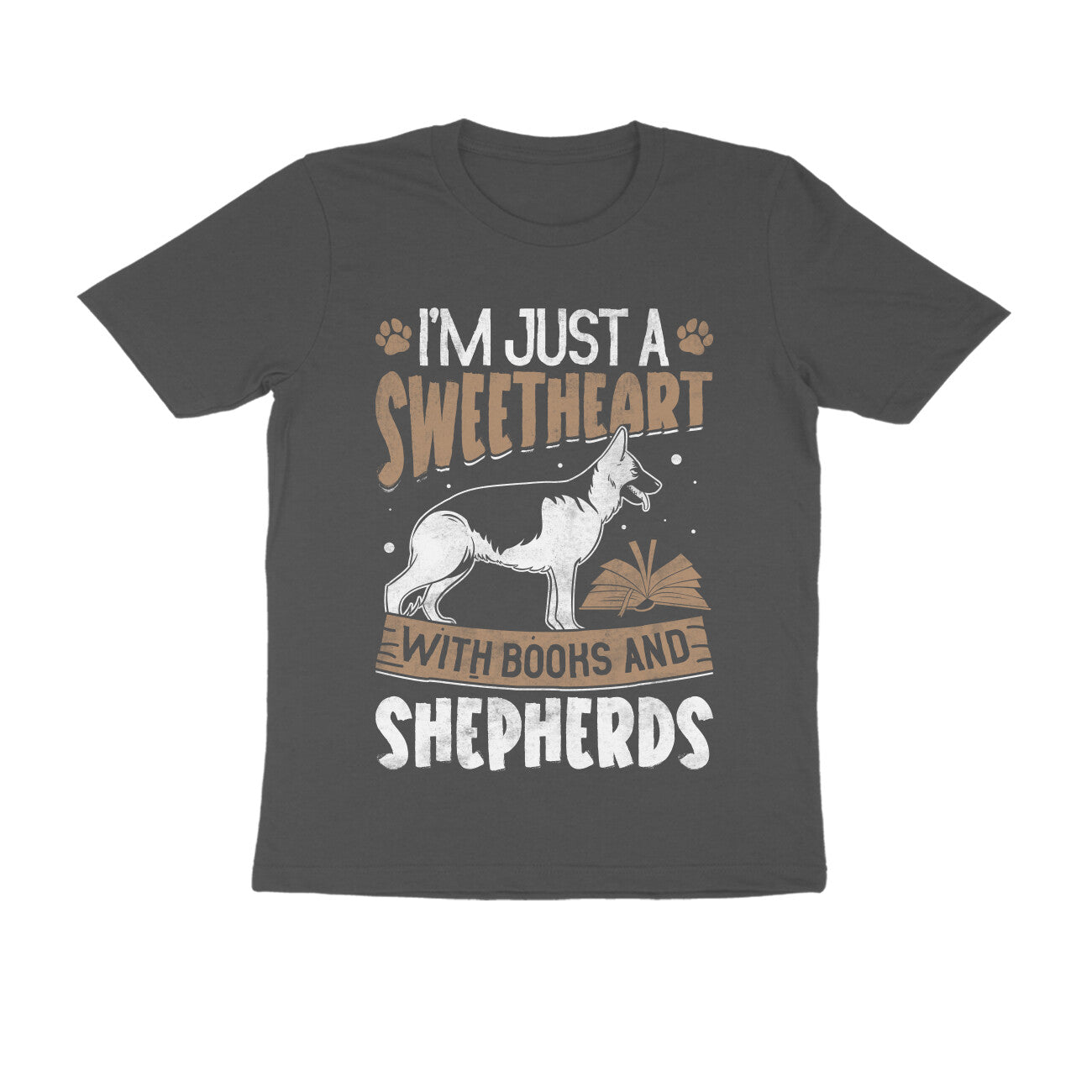 Book and Dog Printed T-Shirt for Men