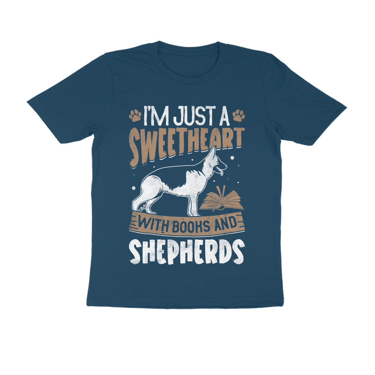 Book and Dog Printed T-Shirt for Men