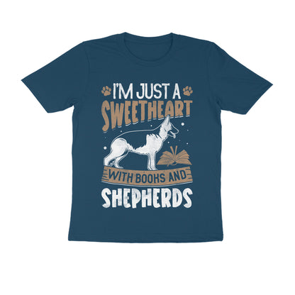 Book and Dog Printed T-Shirt for Men