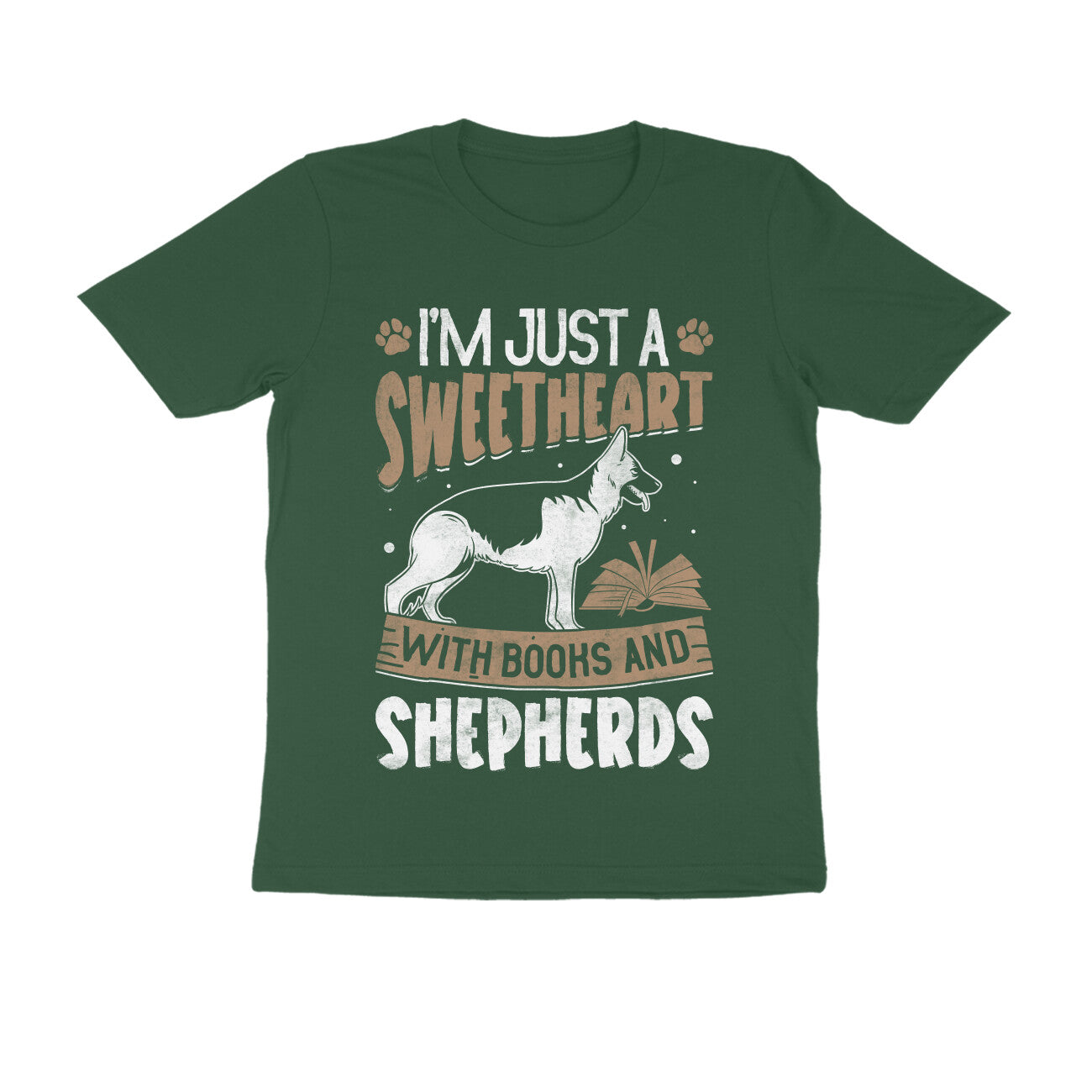 Book and Dog Printed T-Shirt for Men