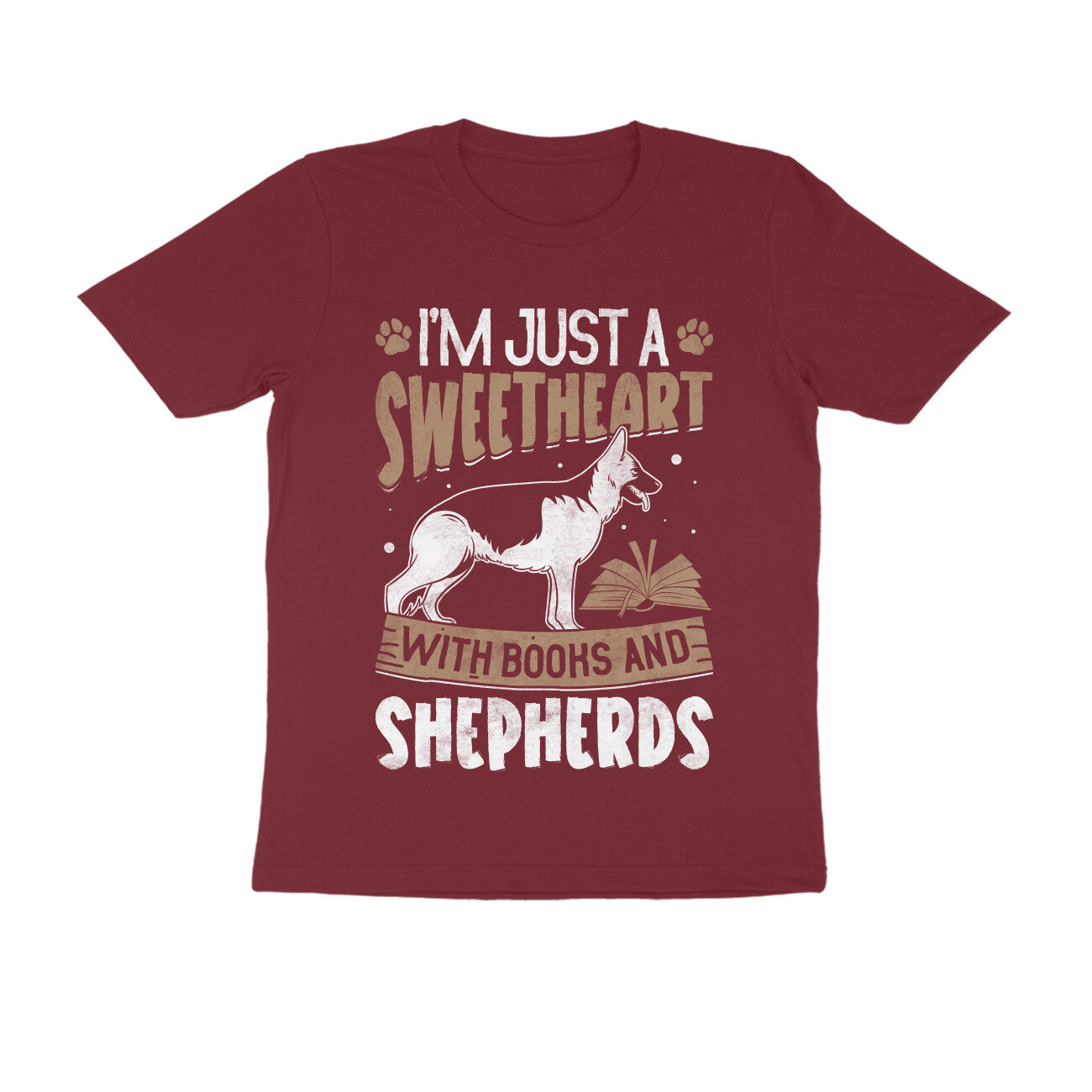 Book and Dog Printed T-Shirt for Men