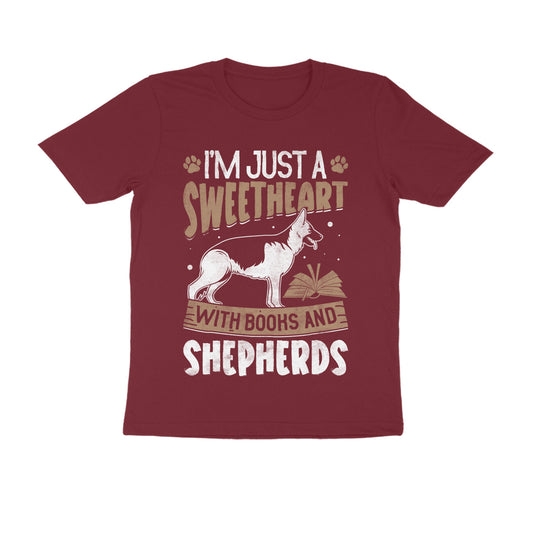 Book and Dog Printed T-Shirt for Men