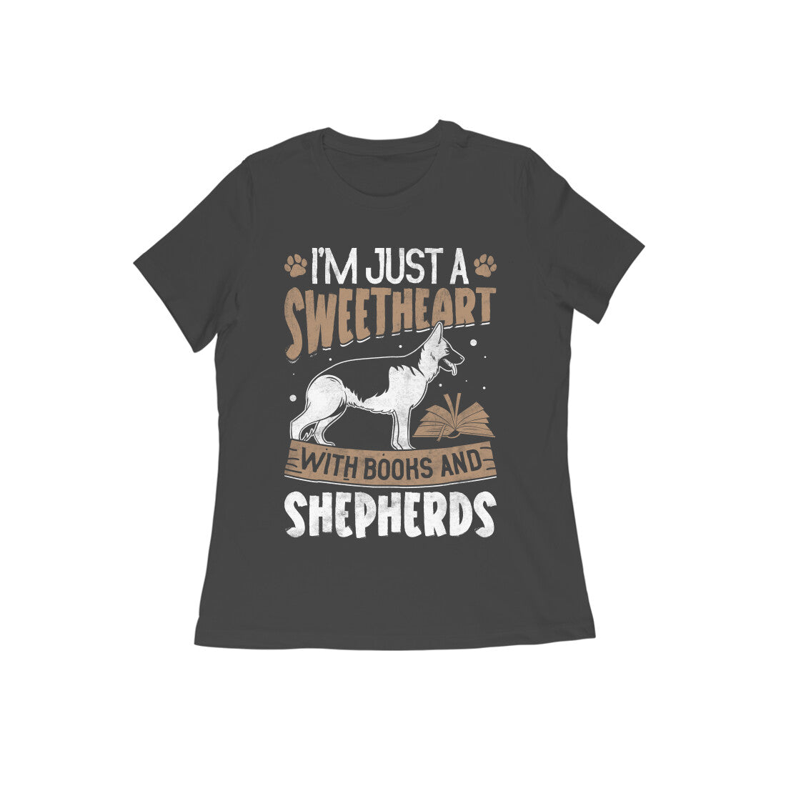 Book and Dog Printed T-shirt for Women - Casual Koala
