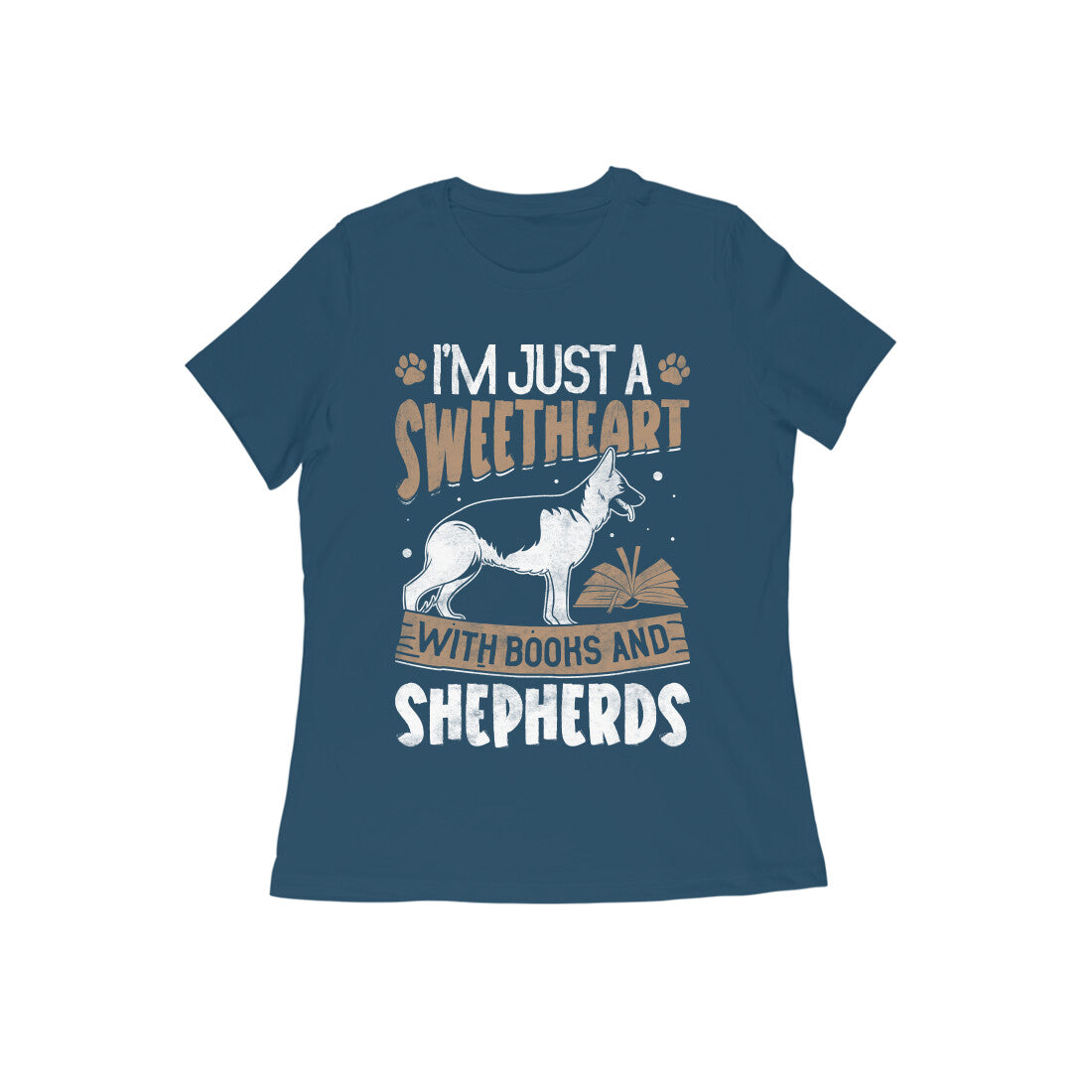 Book and Dog Printed T-shirt for Women - Casual Koala