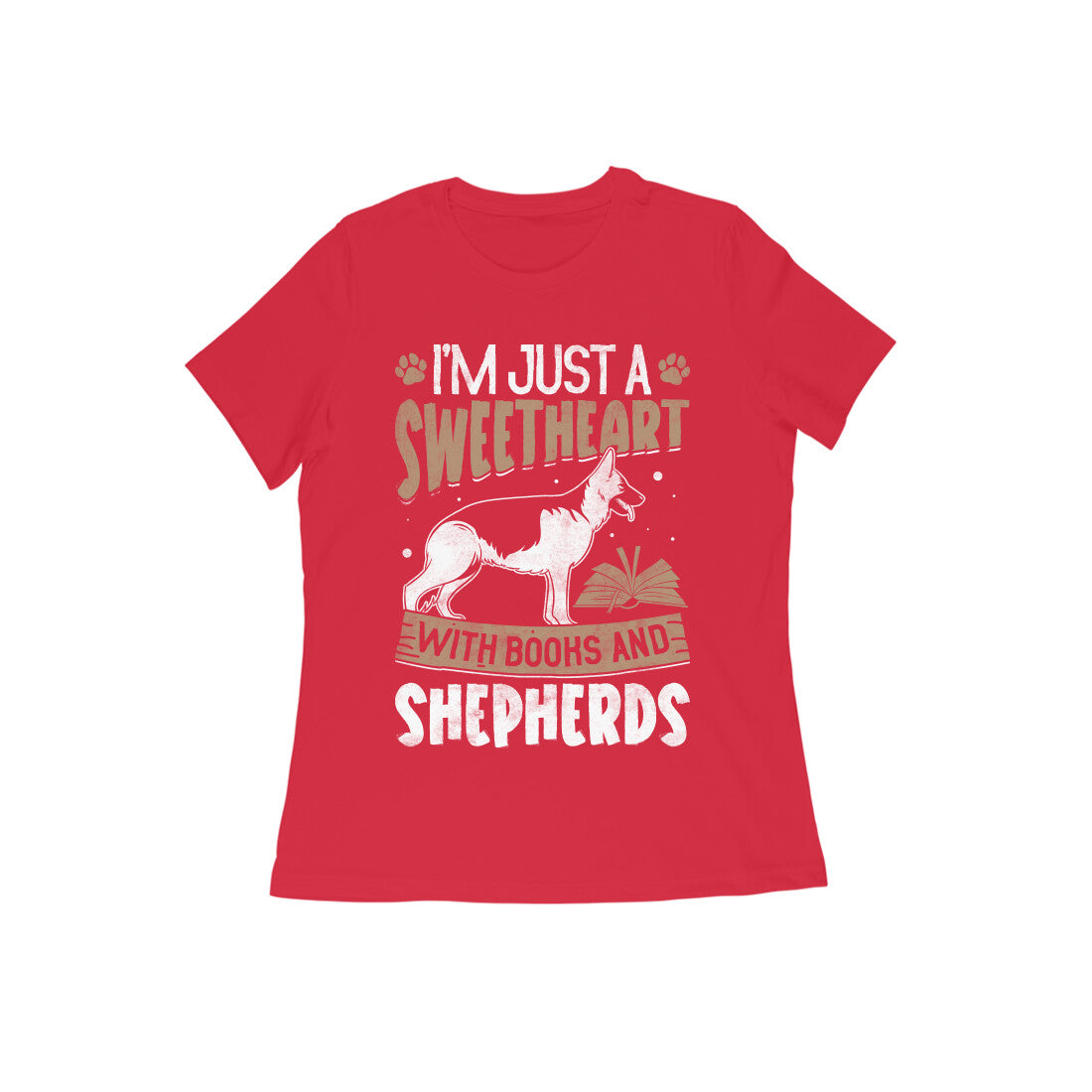 Book and Dog Printed T-shirt for Women - Casual Koala