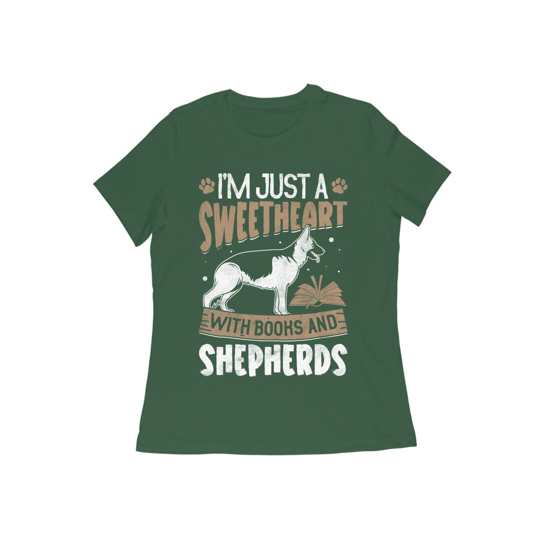 Book and Dog Printed T-shirt for Women - Casual Koala