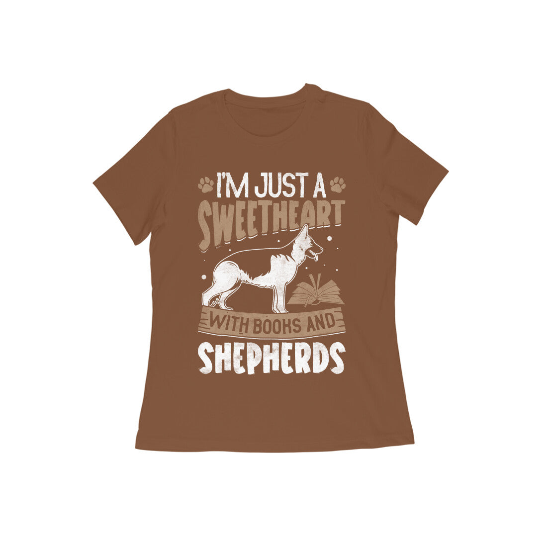 Book and Dog Printed T-shirt for Women - Casual Koala