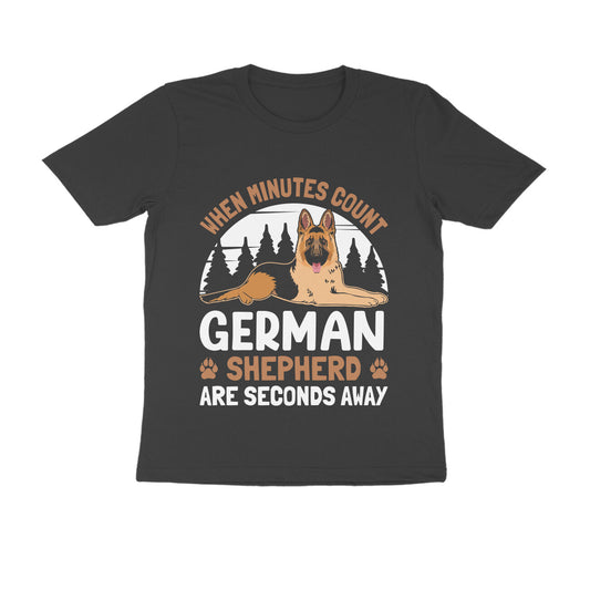 Round Neck German Shepherd Printed T-Shirt for Men