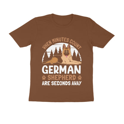 Round Neck German Shepherd Printed T-Shirt for Men