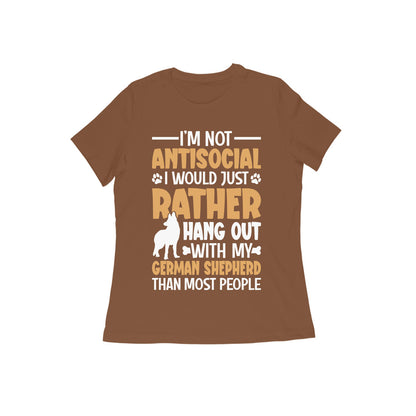 Hang Out with German Shepherd T-shirt for Women