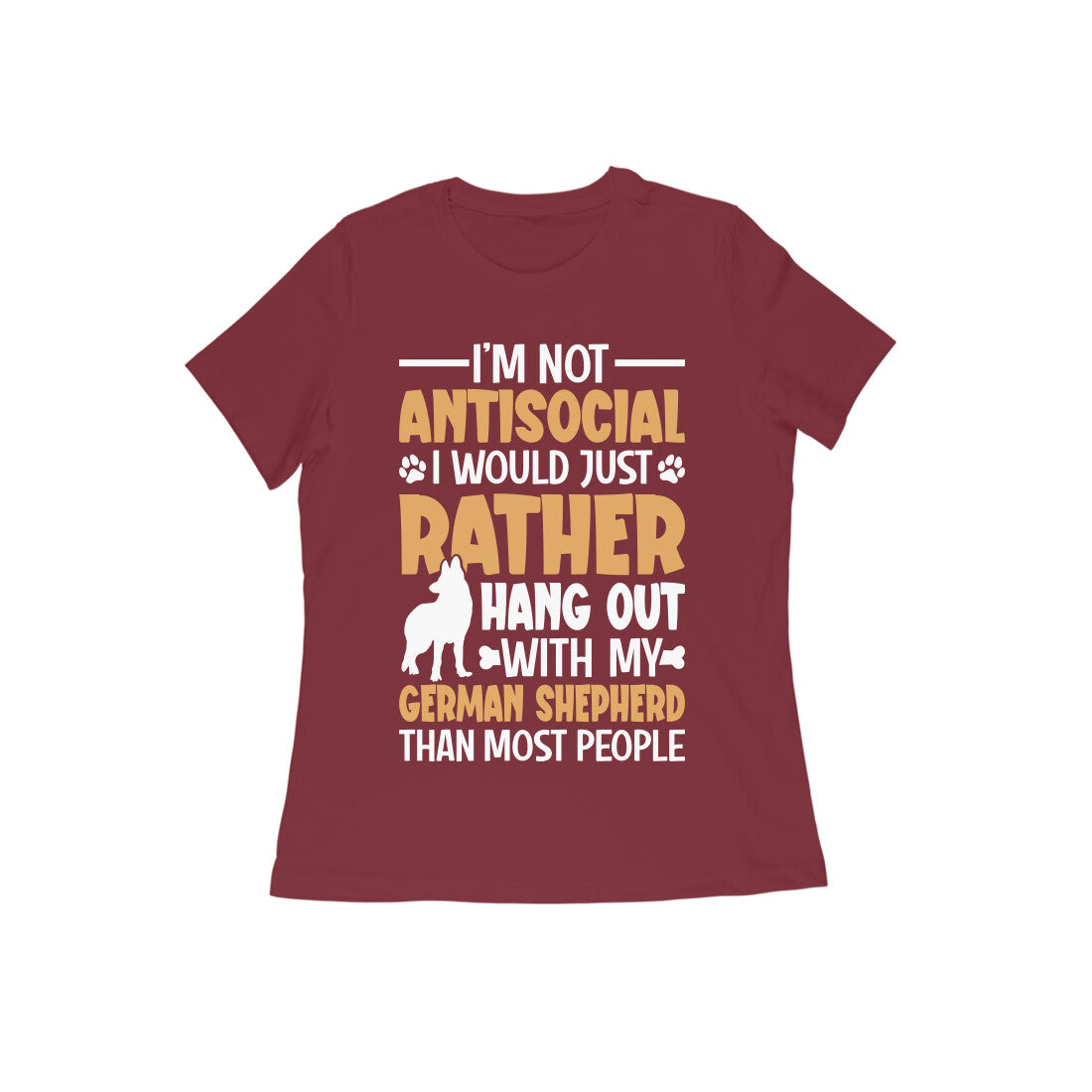 Hang Out with German Shepherd T-shirt for Women
