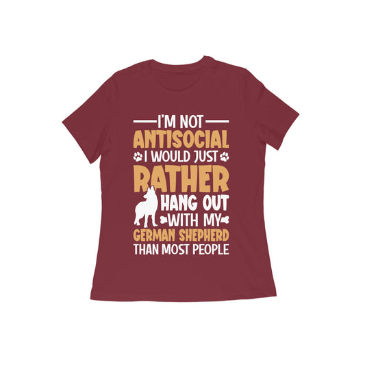 Hang Out with German Shepherd T-shirt for Women
