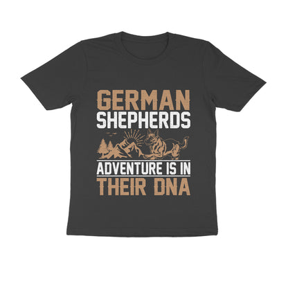 Round Neck Adventure and German Shepherd T-Shirt for Men