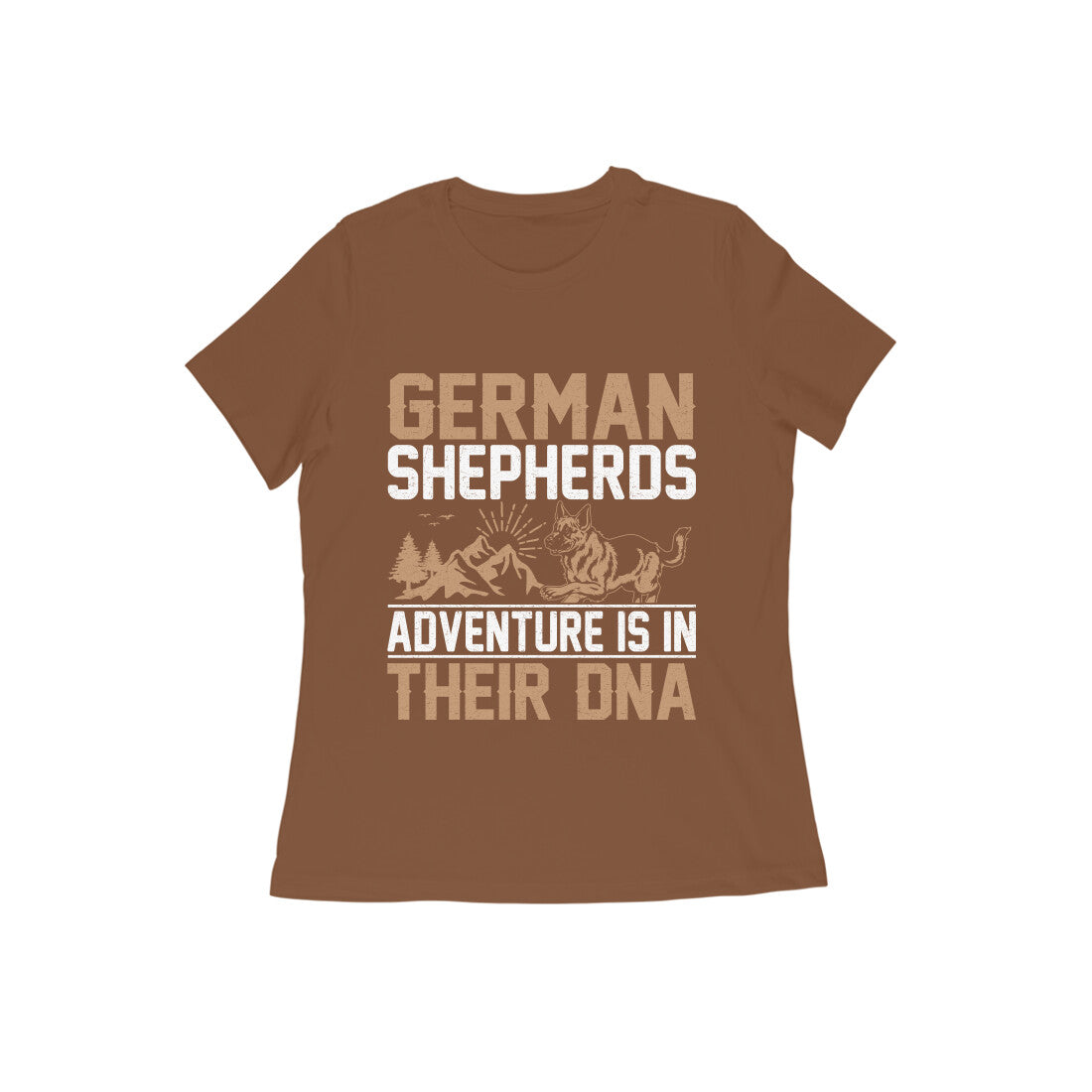 Round Neck German Shepherd and Adventure T-shirts for Women