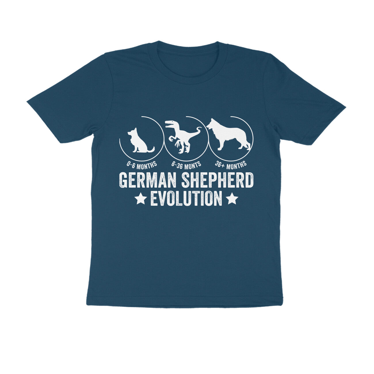 Round Neck German Shepherd Evolution T-Shirt for Men