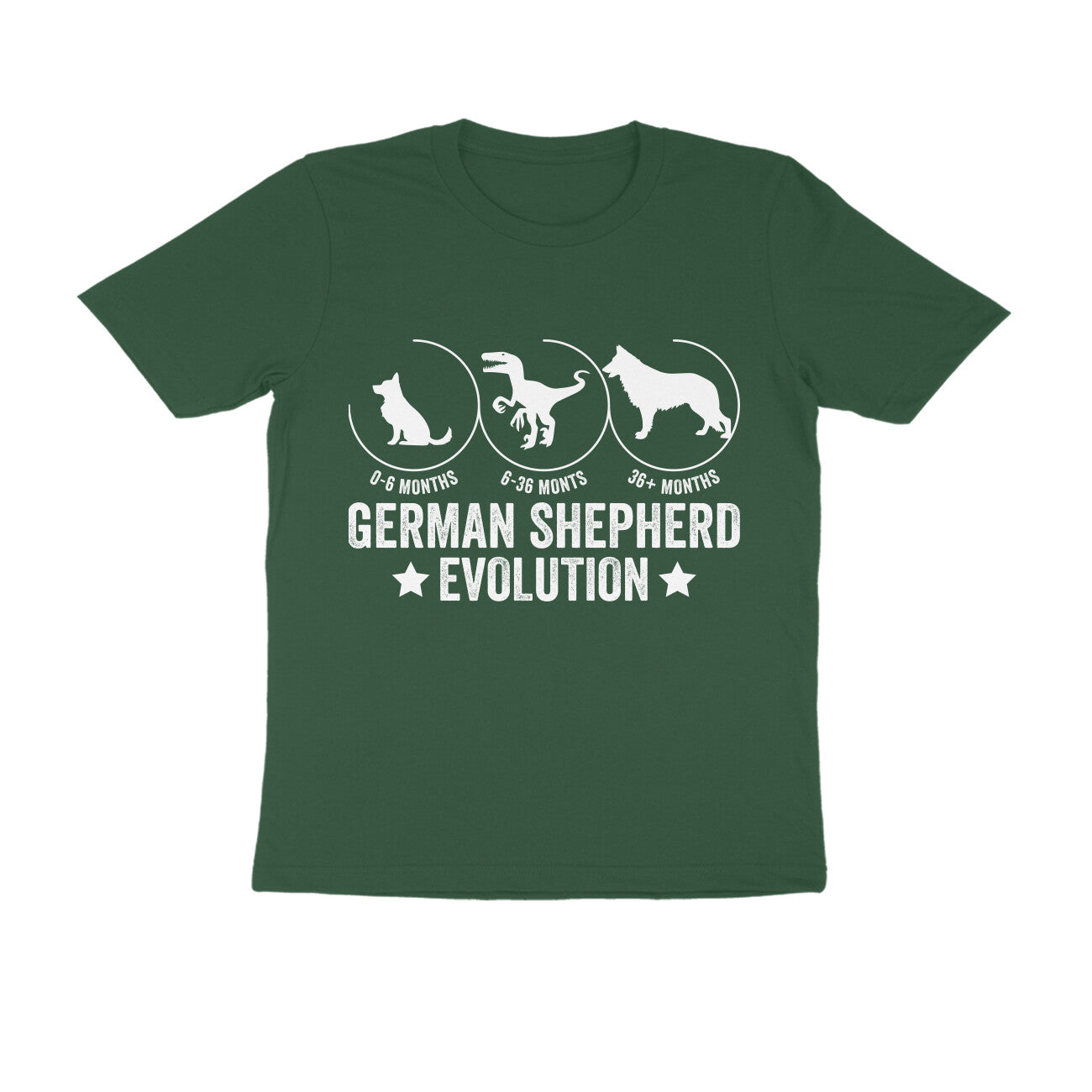 Round Neck German Shepherd Evolution T-Shirt for Men