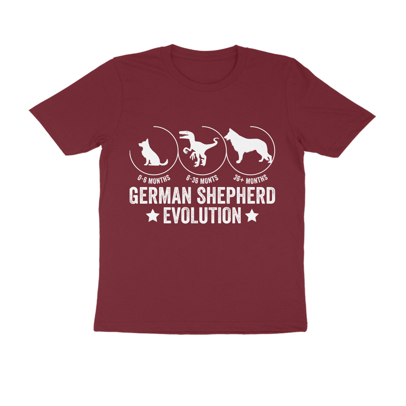 Round Neck German Shepherd Evolution T-Shirt for Men