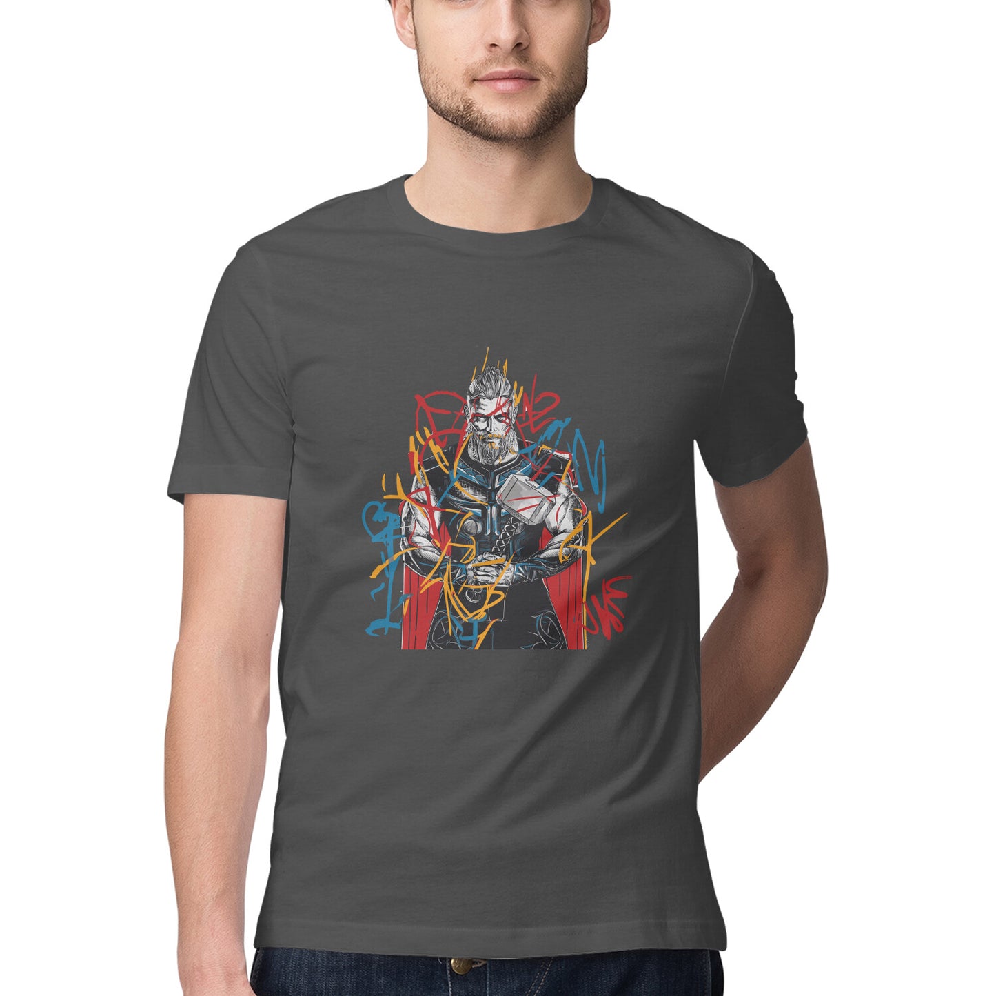 Round Neck Thor Graphic T-Shirt for Men