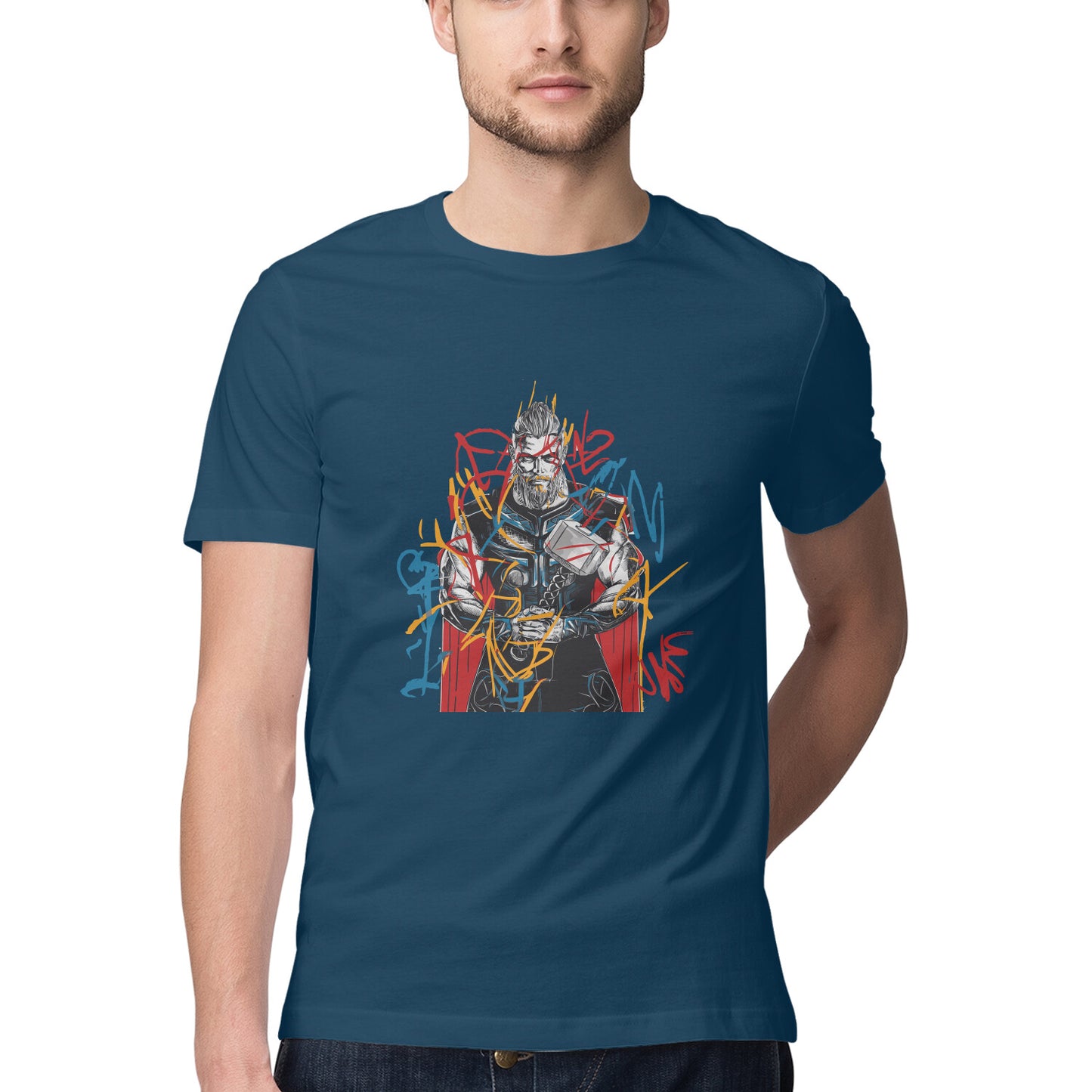 Round Neck Thor Graphic T-Shirt for Men