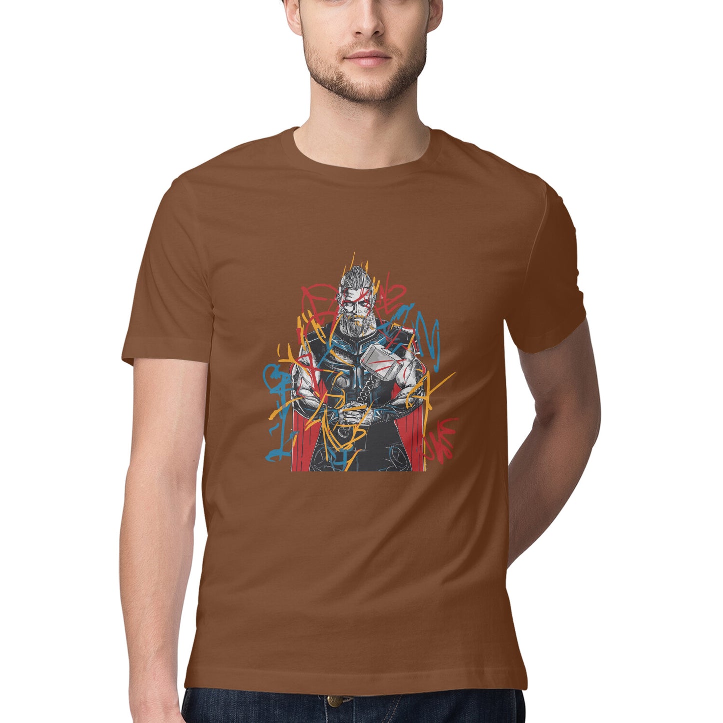 Round Neck Thor Graphic T-Shirt for Men