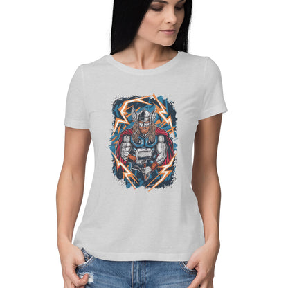 Thor Round Neck Superhero T-Shirt for Women