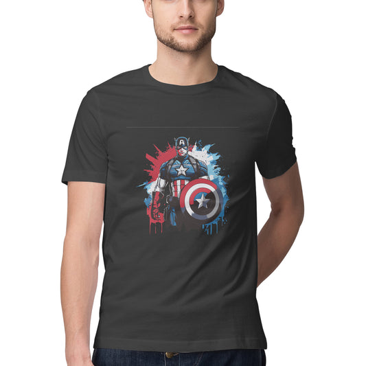 Captain America Round Neck T-shirt for Men