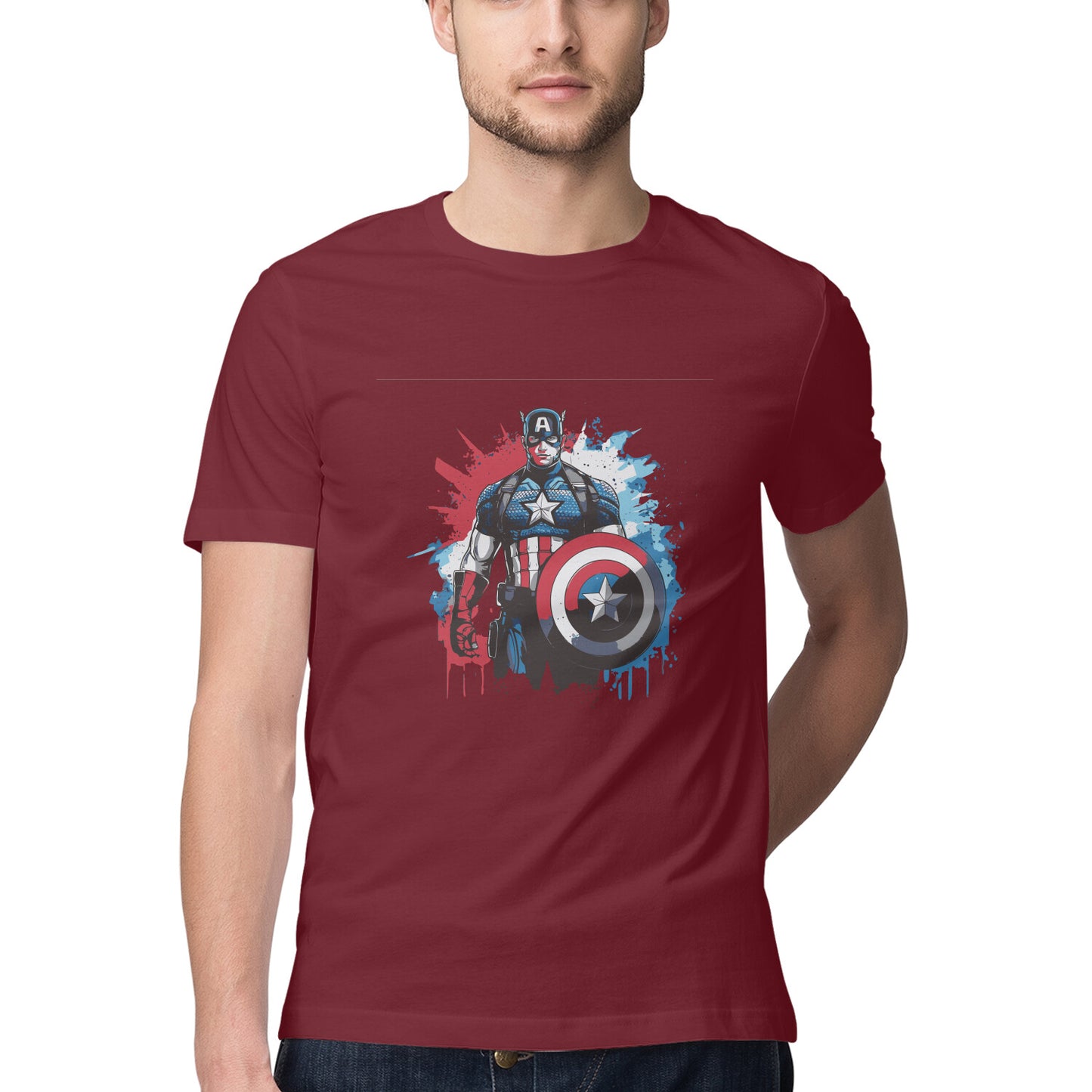 Captain America Round Neck T-shirt for Men