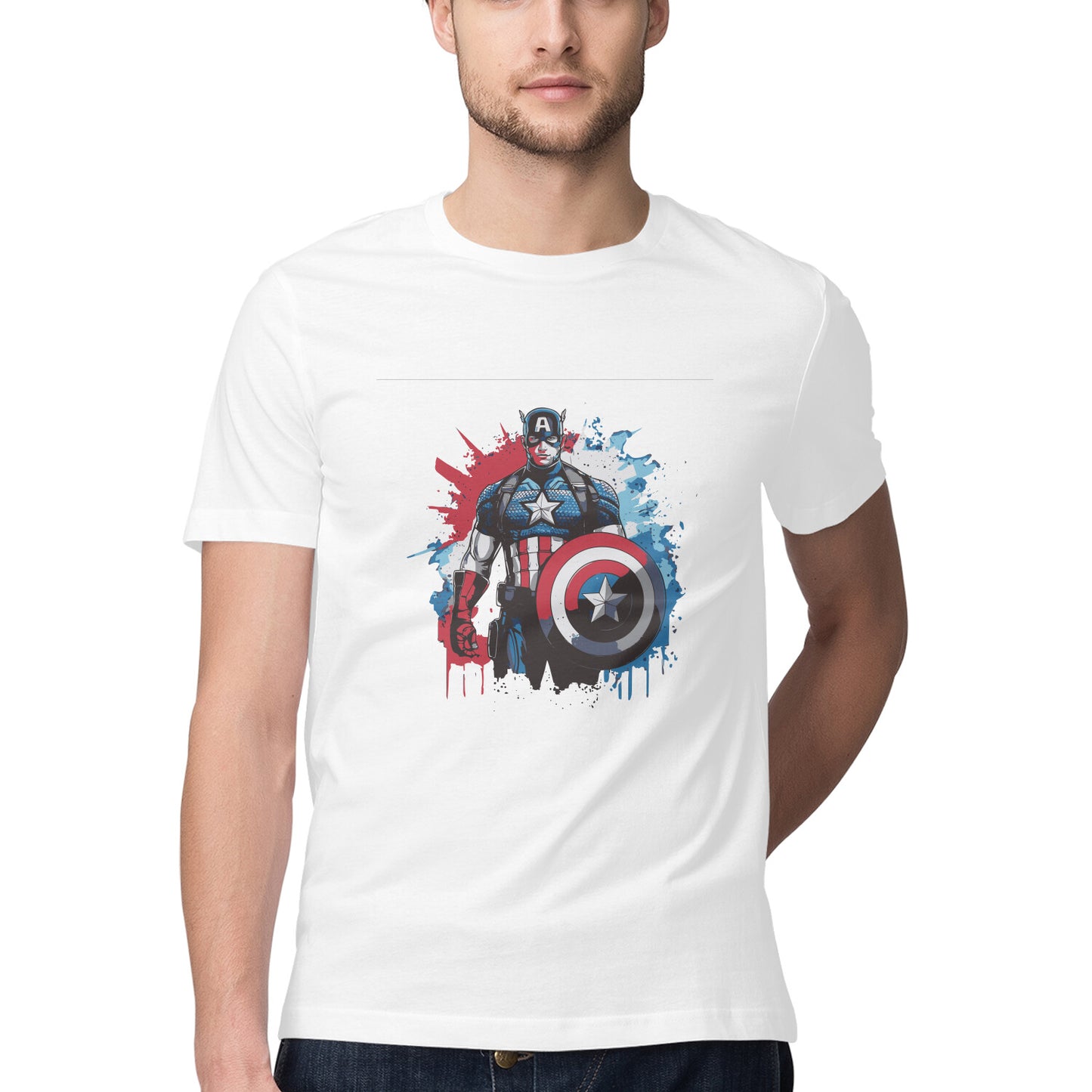 Captain America Round Neck T-shirt for Men