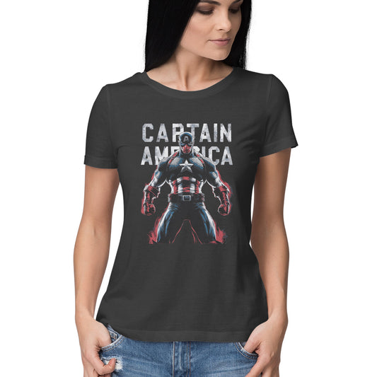 Regular Fit Captain America T-shirt for Women