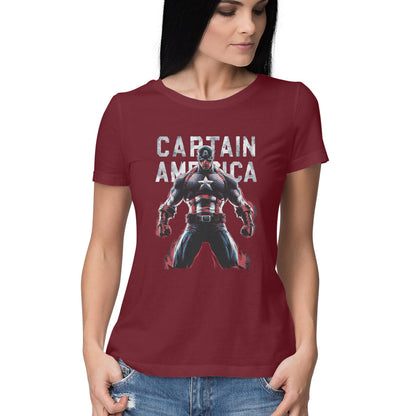 Regular Fit Captain America T-shirt for Women