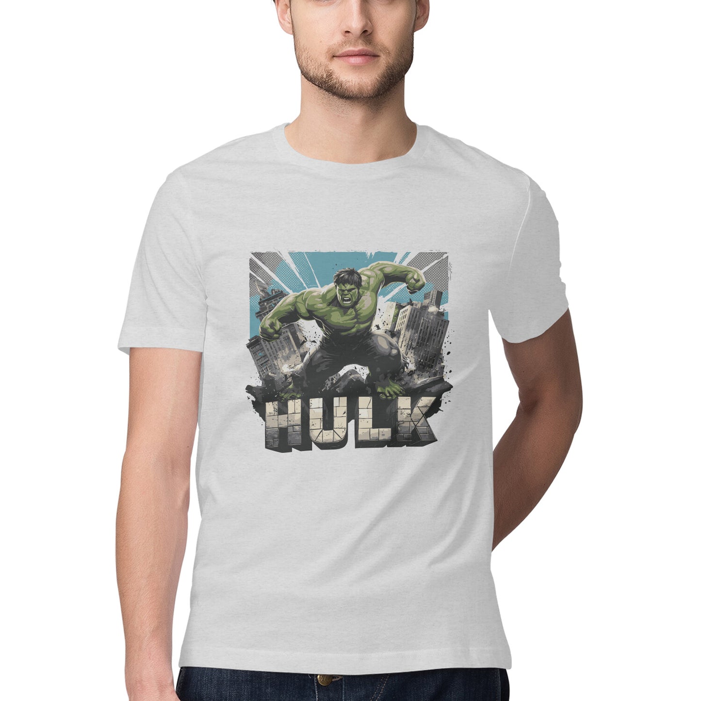 Round Neck Hulk Printed T-Shirt For Men