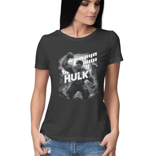 Half Sleeve Hulk Printed T-Shirt for Women