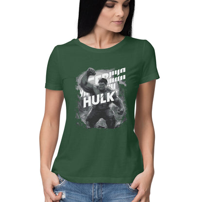 Half Sleeve Hulk Printed T-Shirt for Women