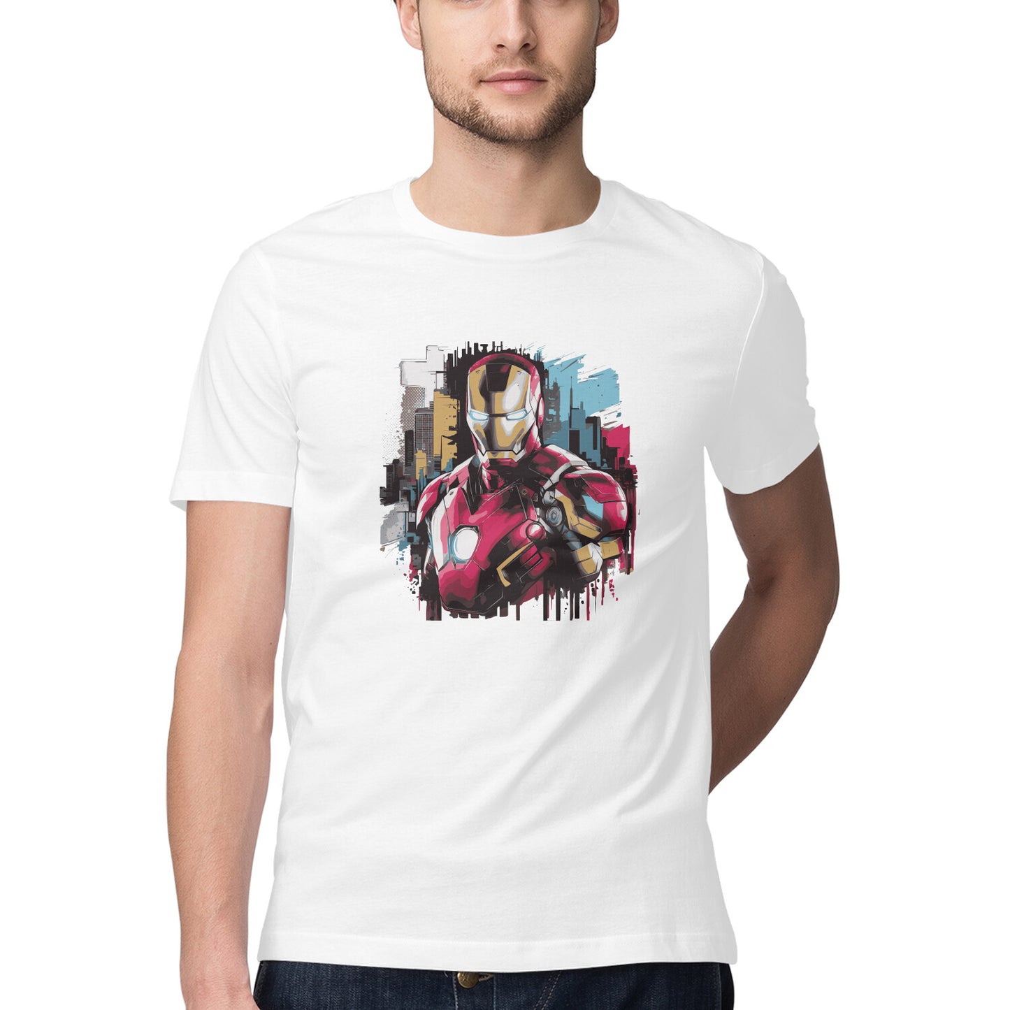 Round Neck Iron Man T-shirt for Men