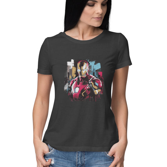Round Neck Iron Man T-Shirt for Women